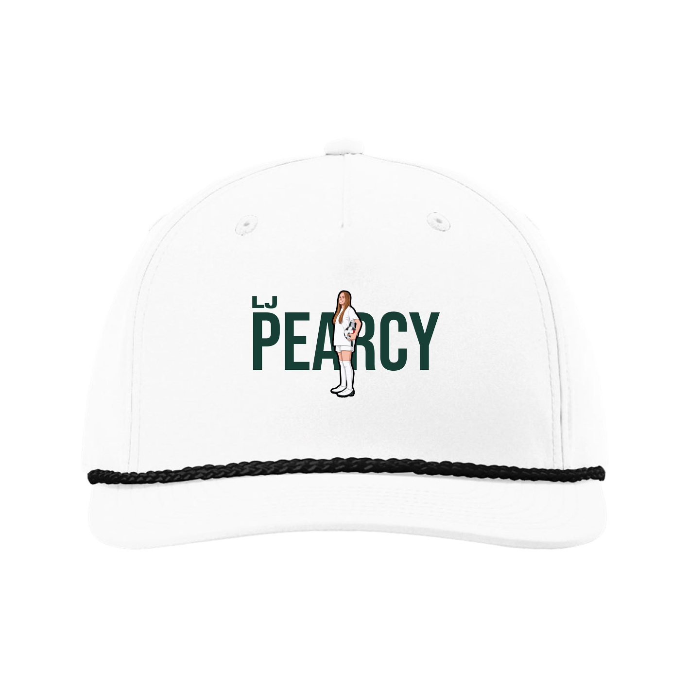 Five-Panel Classic Rope Cap — Player Name in White