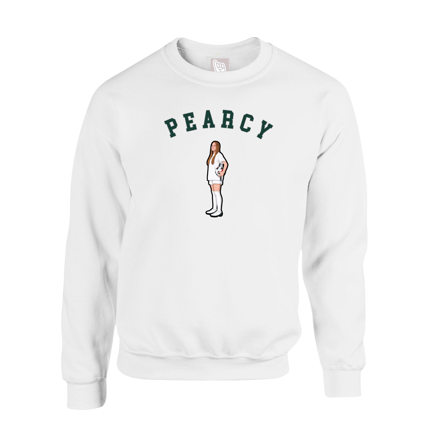Fleece Crew — Shirsey Arch in White