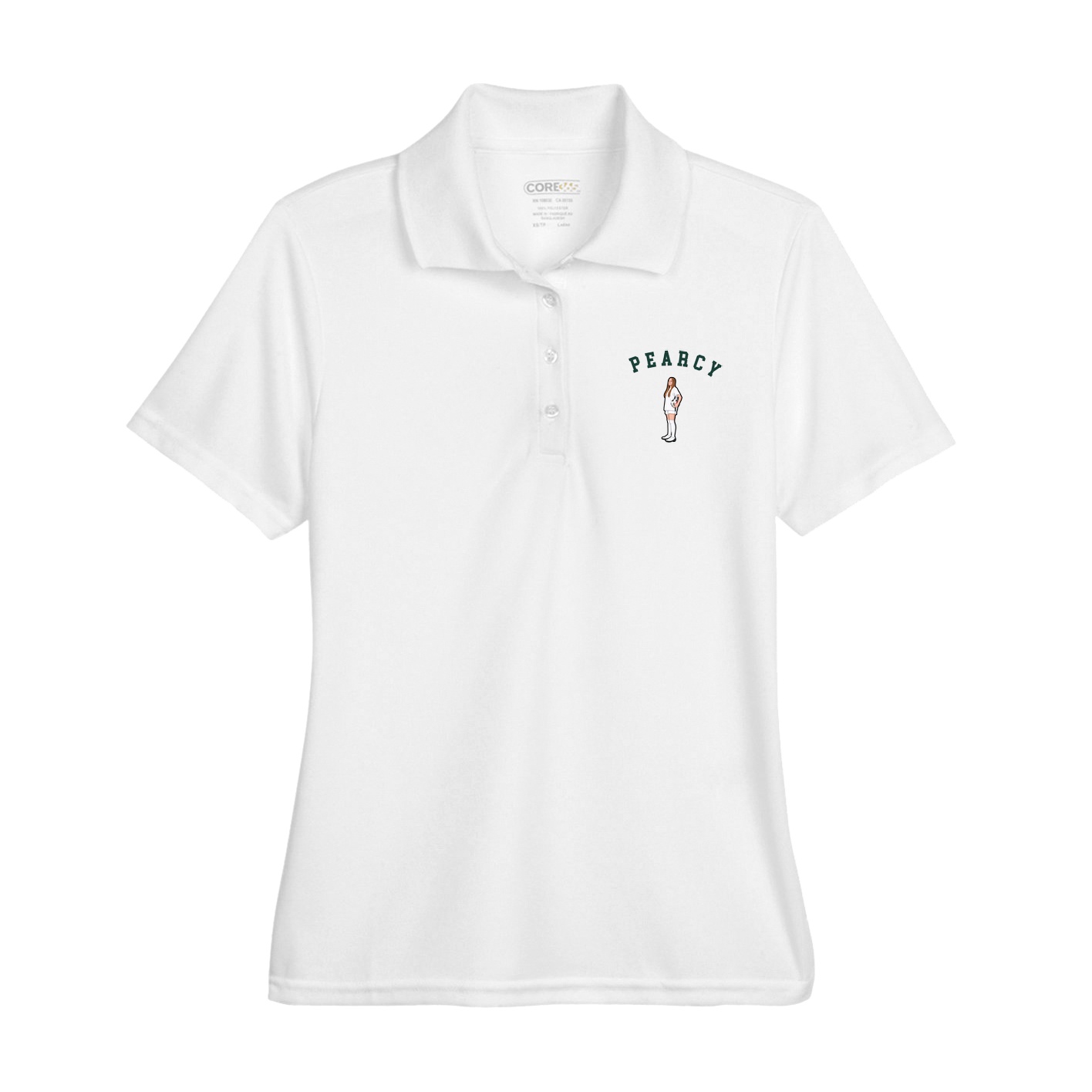 Womens Performance Polo — Shirsey Arch in White