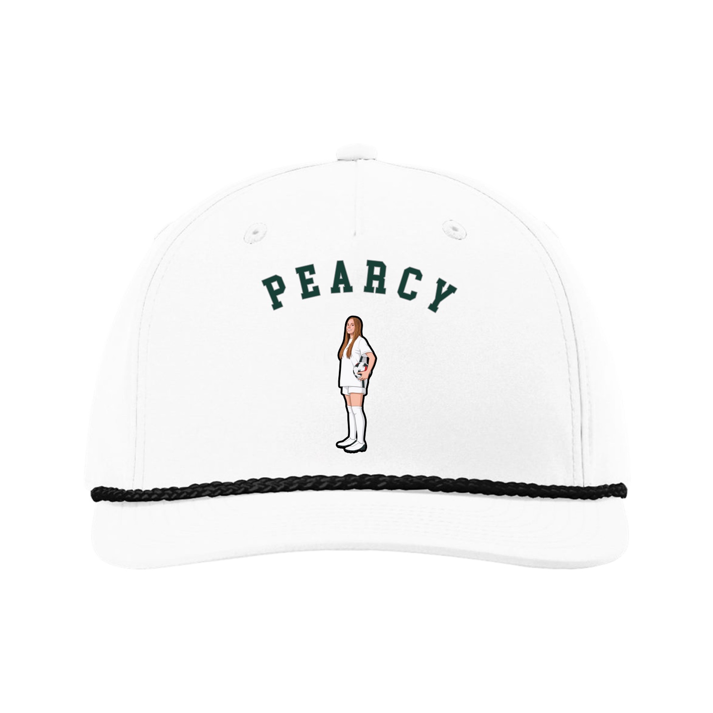 Five-Panel Classic Rope Cap — Shirsey Arch in White