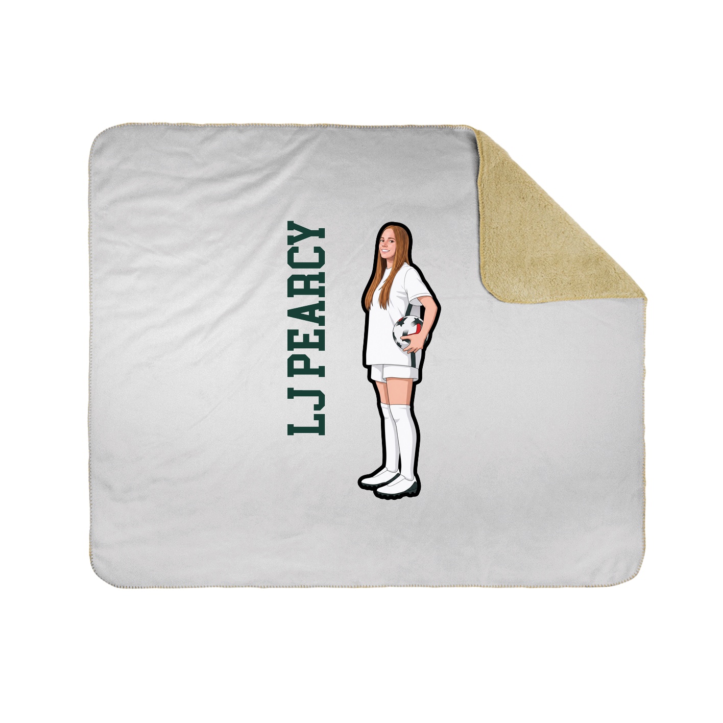 Throw Blanket — Name Vertical in White