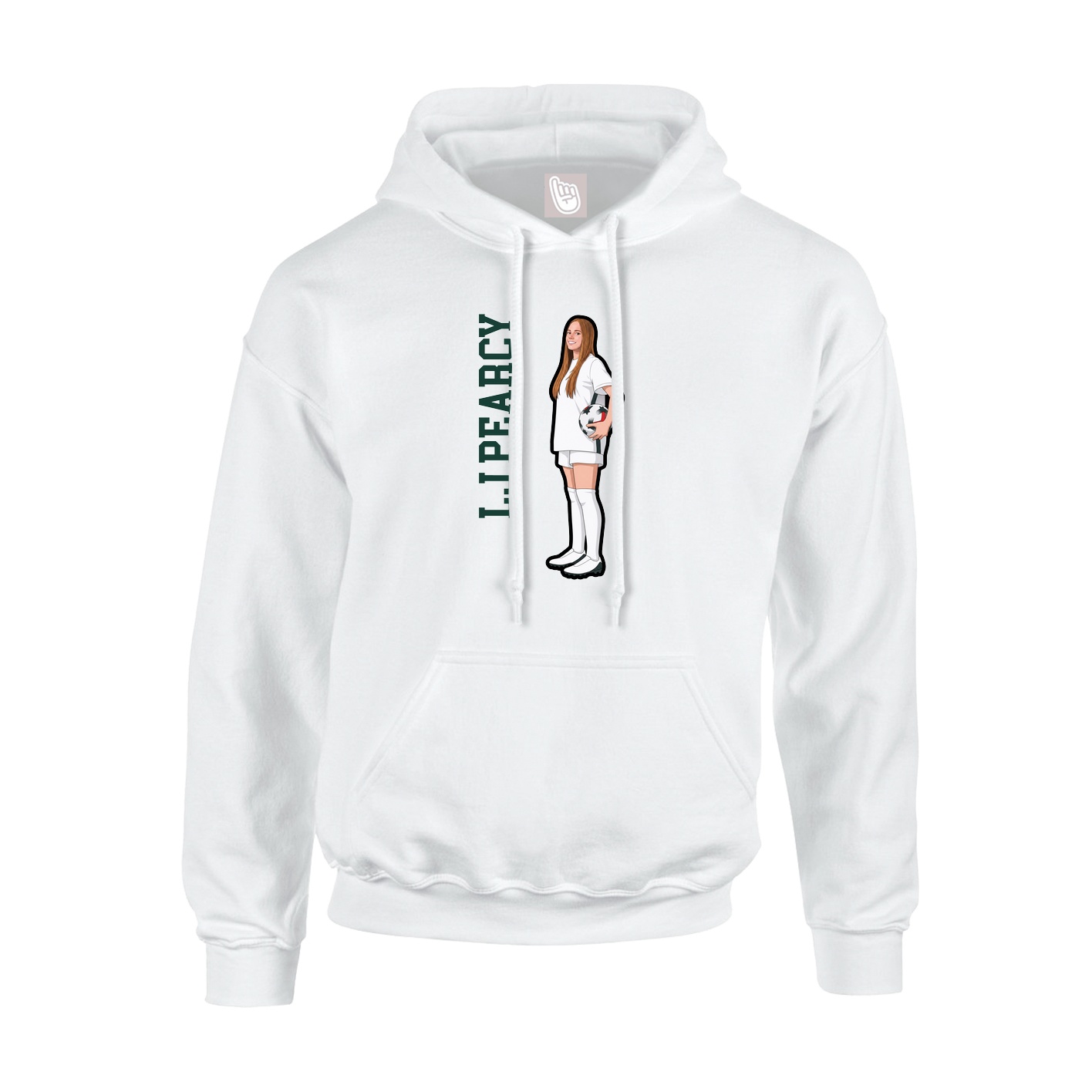 Hoodie — Name Vertical in White