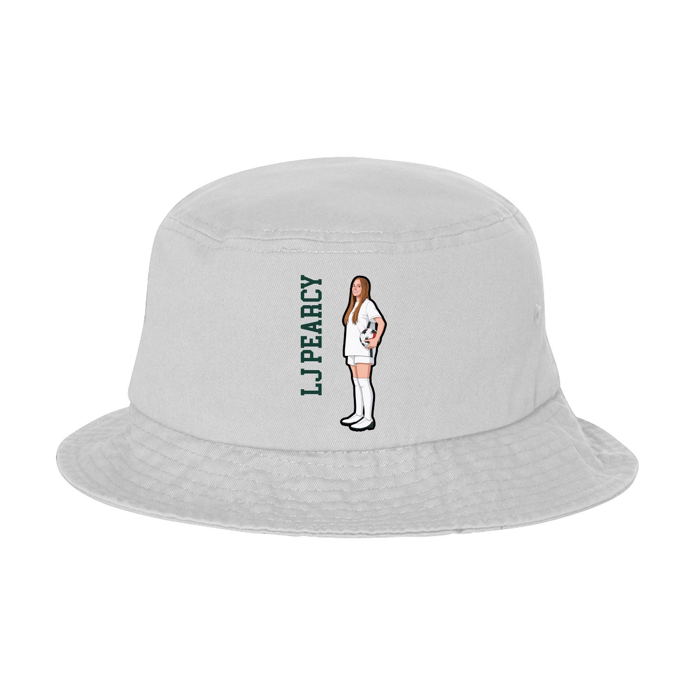 Bucket Cap — Name Vertical in White