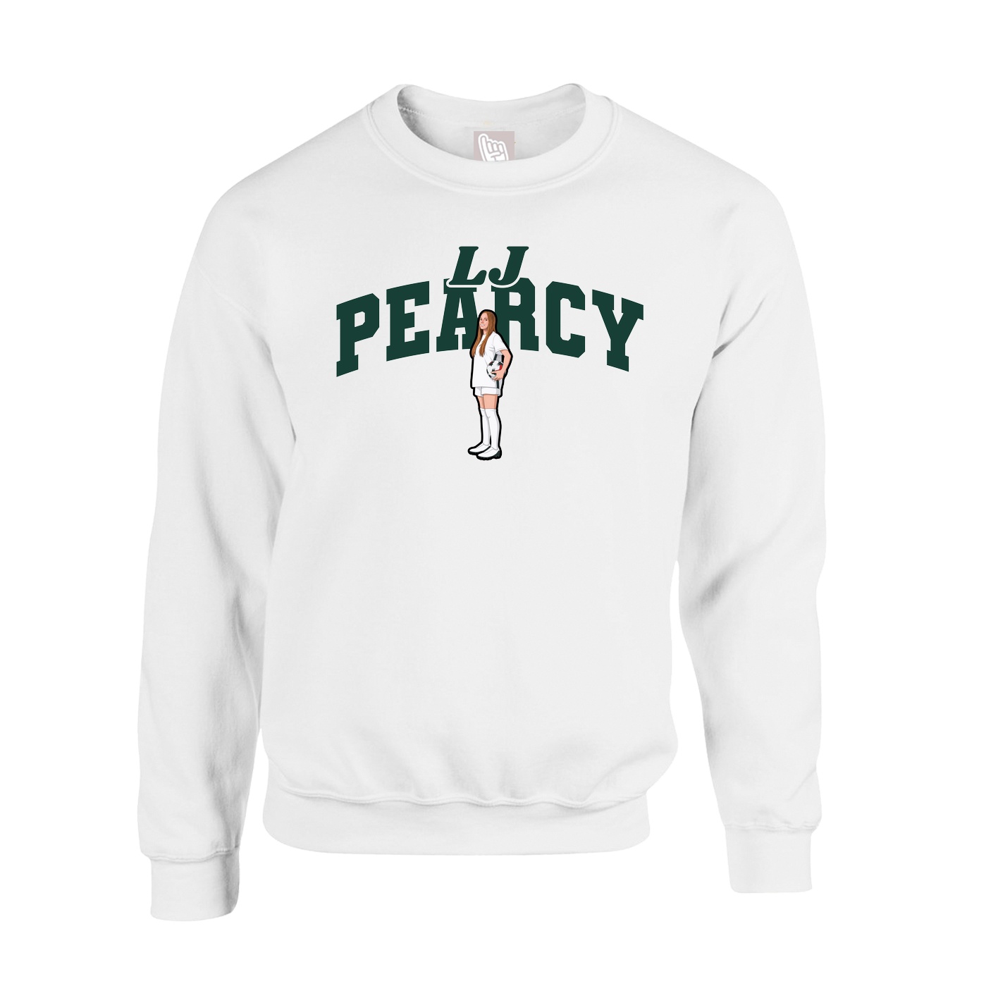Fleece Crew — Signature Arch in White