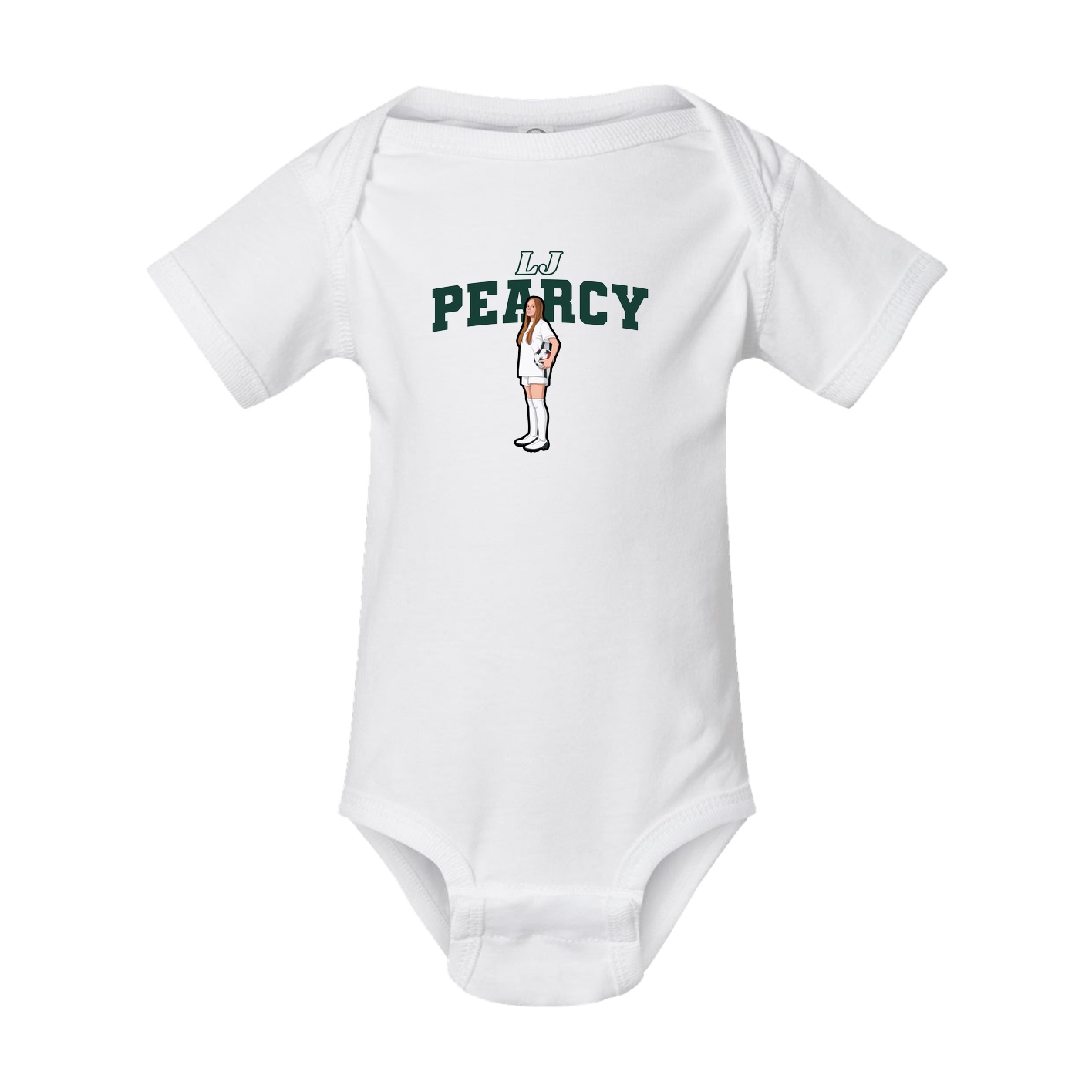 Baby Onesie — Name Arch in White