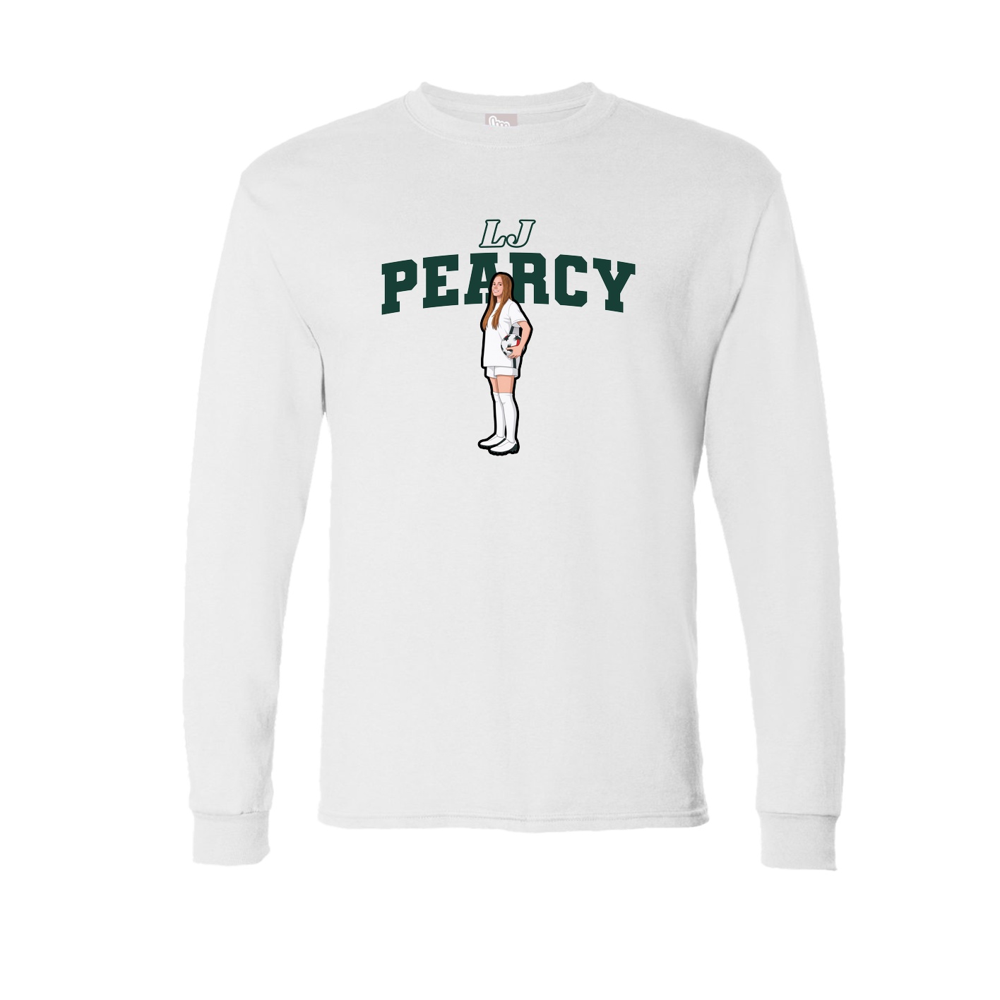 Long Sleeve Tee — Name Arch in White
