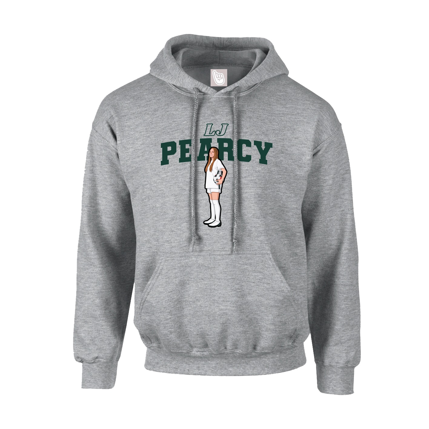 Hoodie — Name Arch in Grey