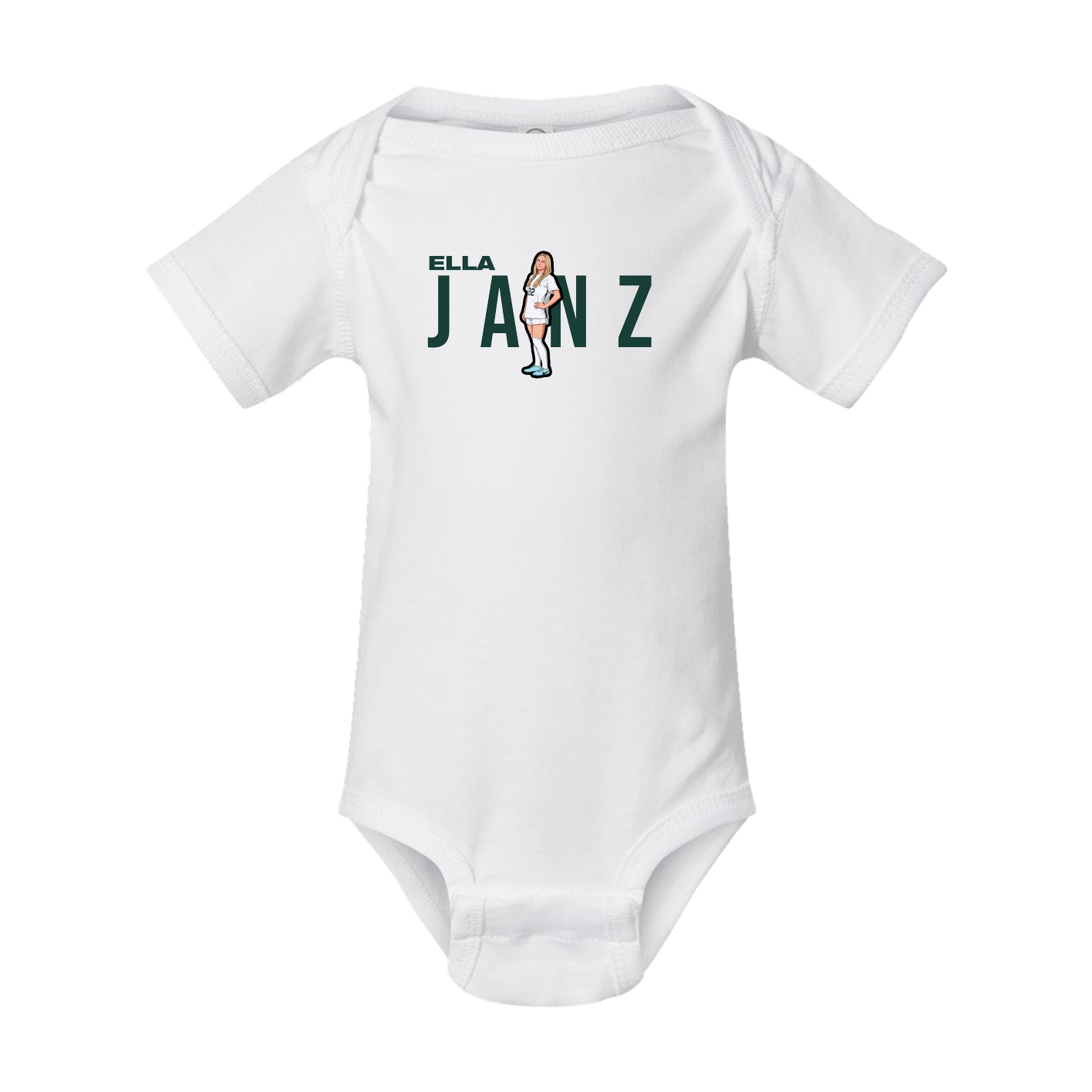 Baby Onesie — Player Name in White