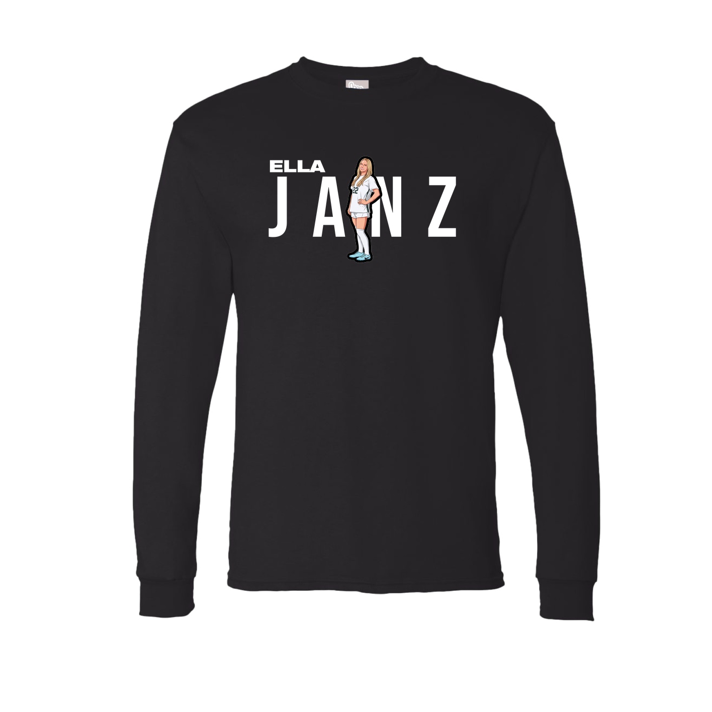 Long Sleeve Tee — Player Name in Black