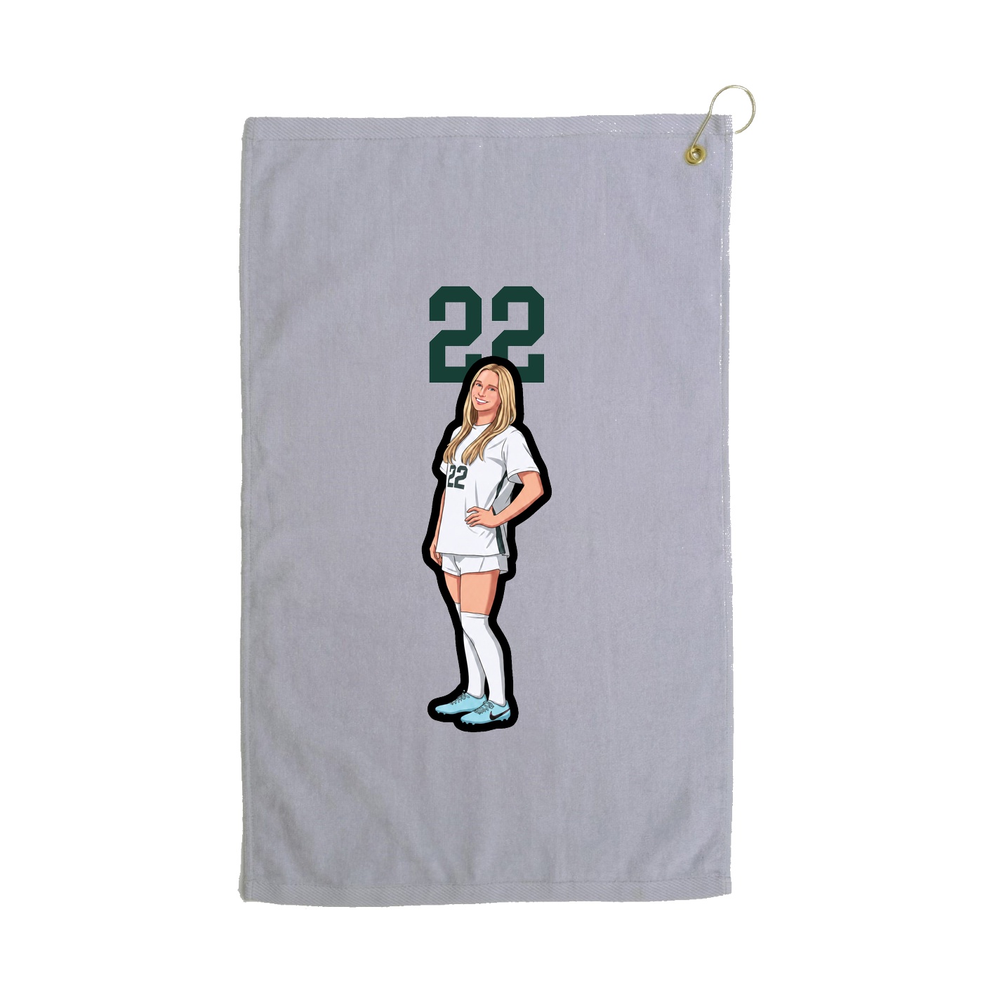 Golf Towel — Number Top in Grey