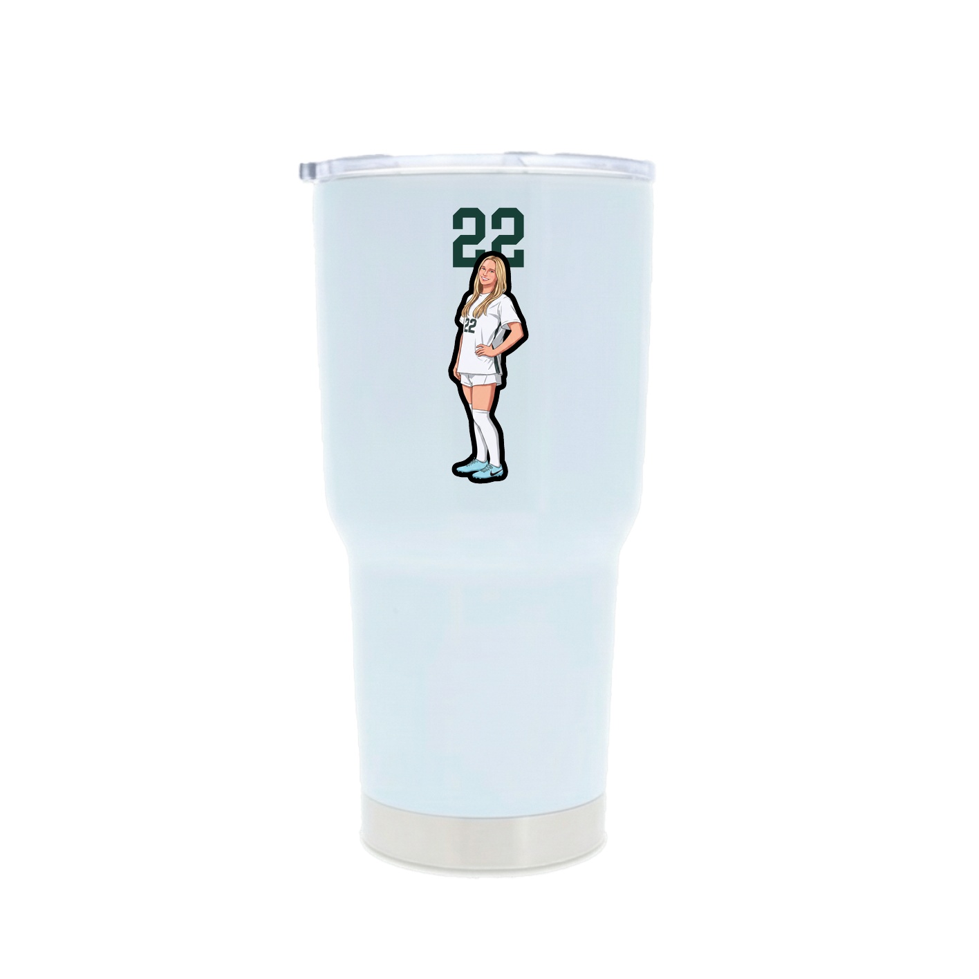 30oz Stainless Steel Tumbler — Number Top in White
