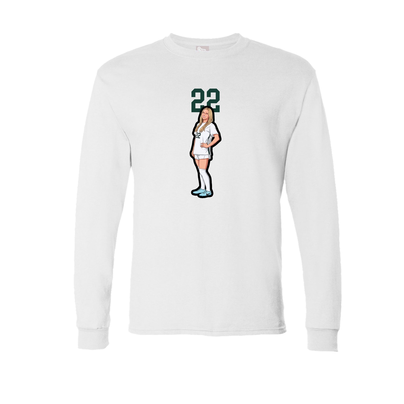 Long Sleeve Tee — Number Top in White