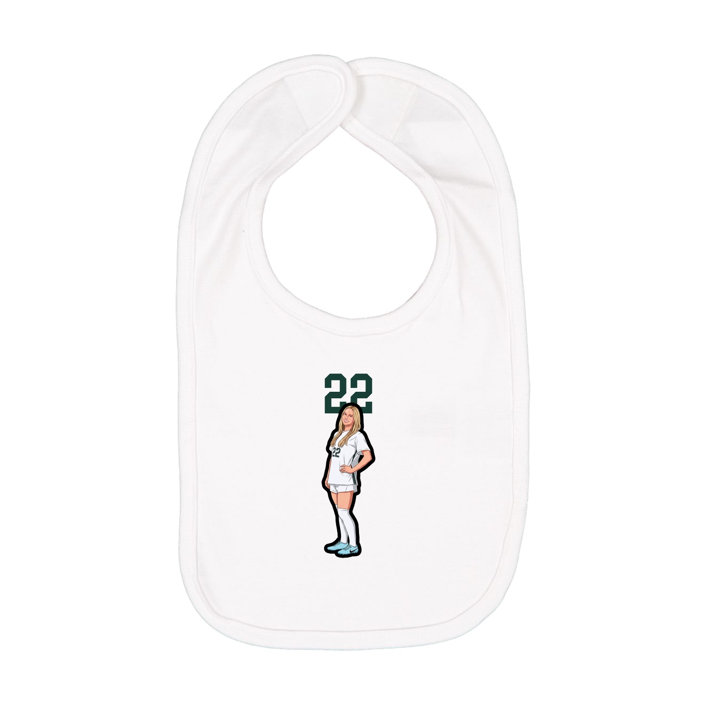 Infant Bib — Number Top in White