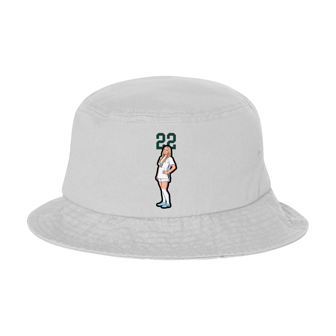 Bucket Cap — Number Top in White