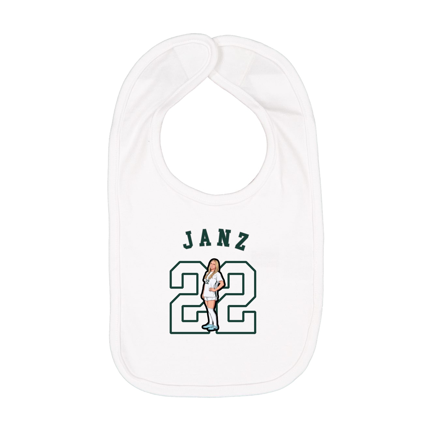 Infant Bib — Shirsey Arch in White