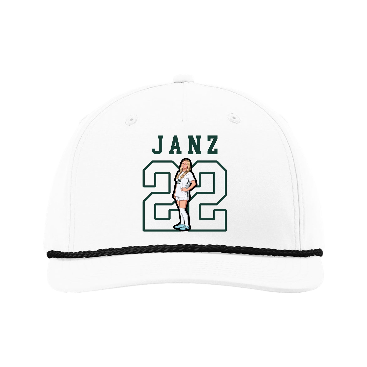 Five-Panel Classic Rope Cap — Shirsey in White