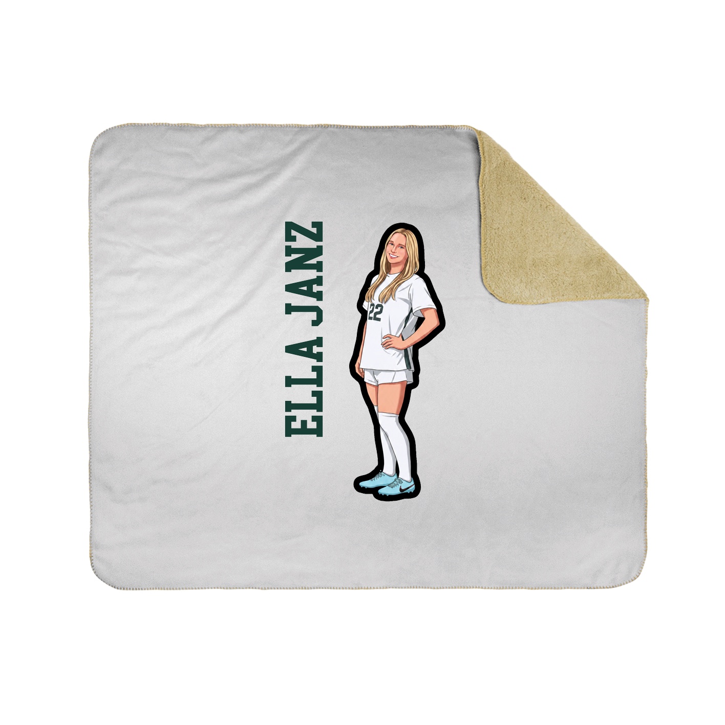 Throw Blanket — Name Vertical in White