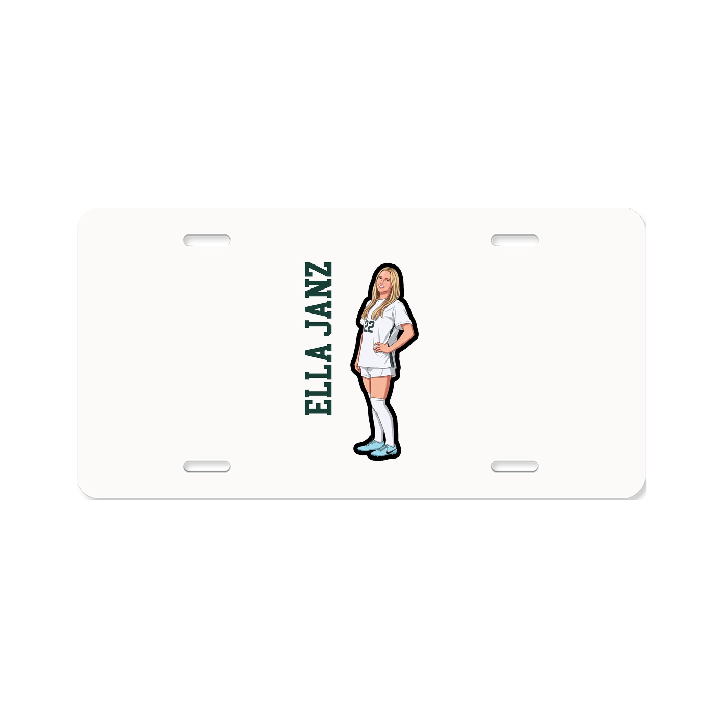License Plate — Name Vertical in Classic