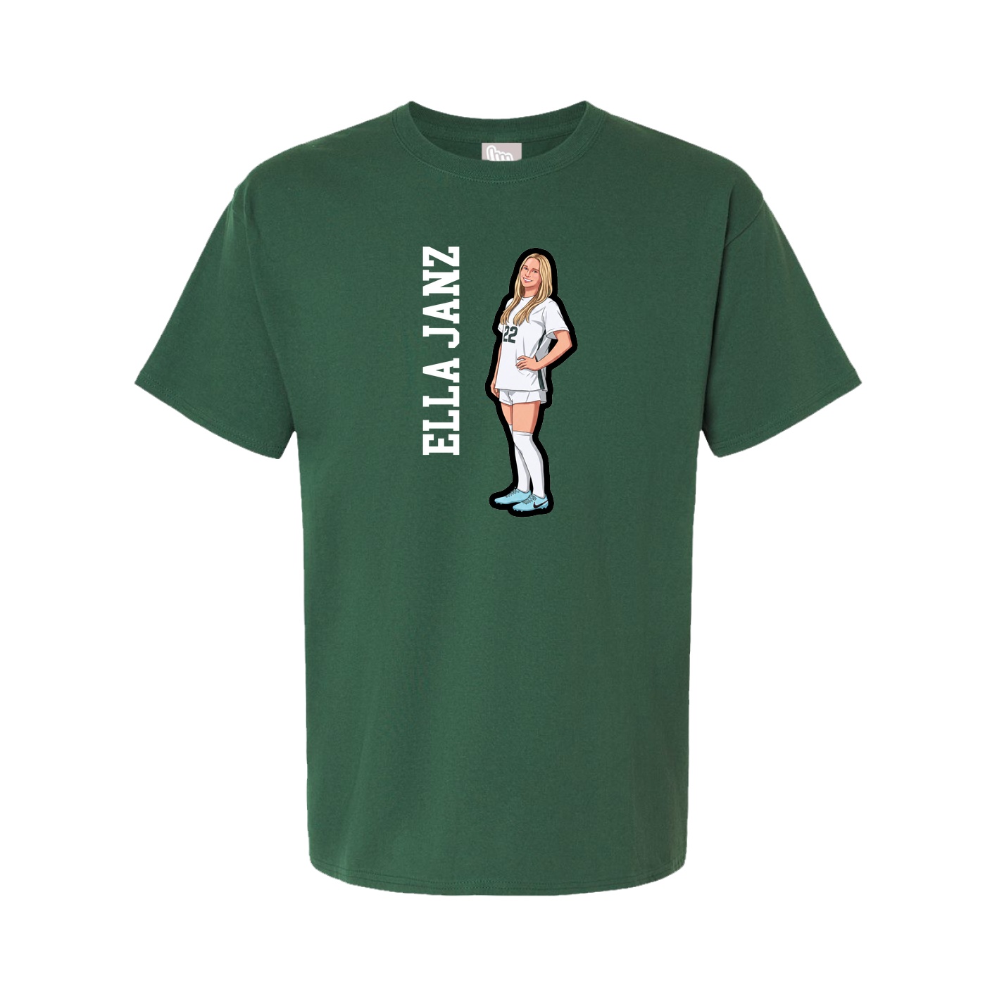 Tee — Name Vertical in Green