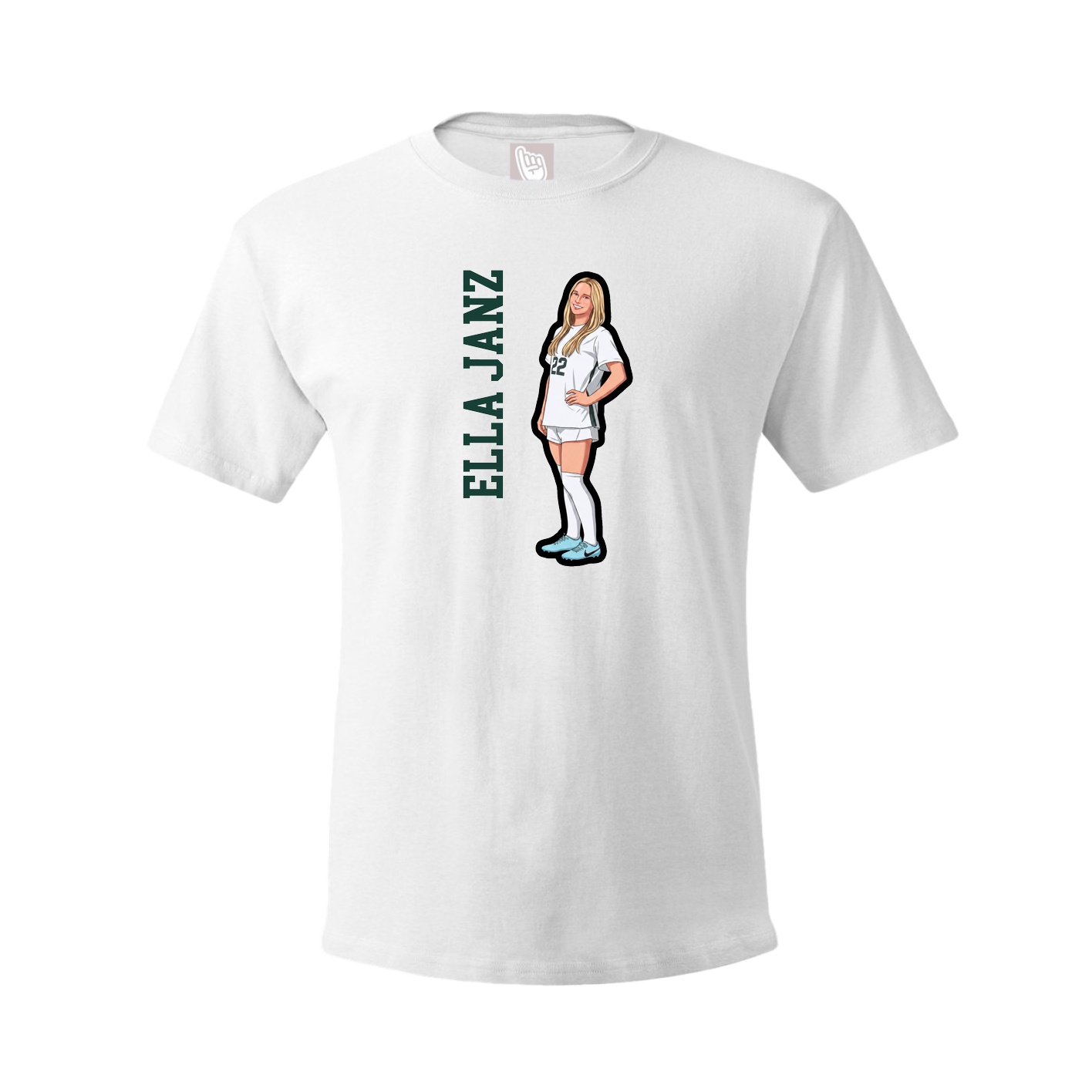Youth Tee — Name Vertical in White