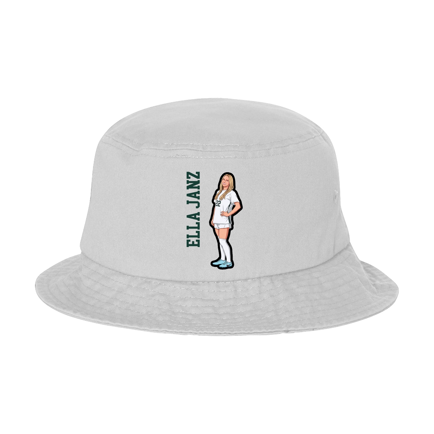 Bucket Cap — Name Vertical in White