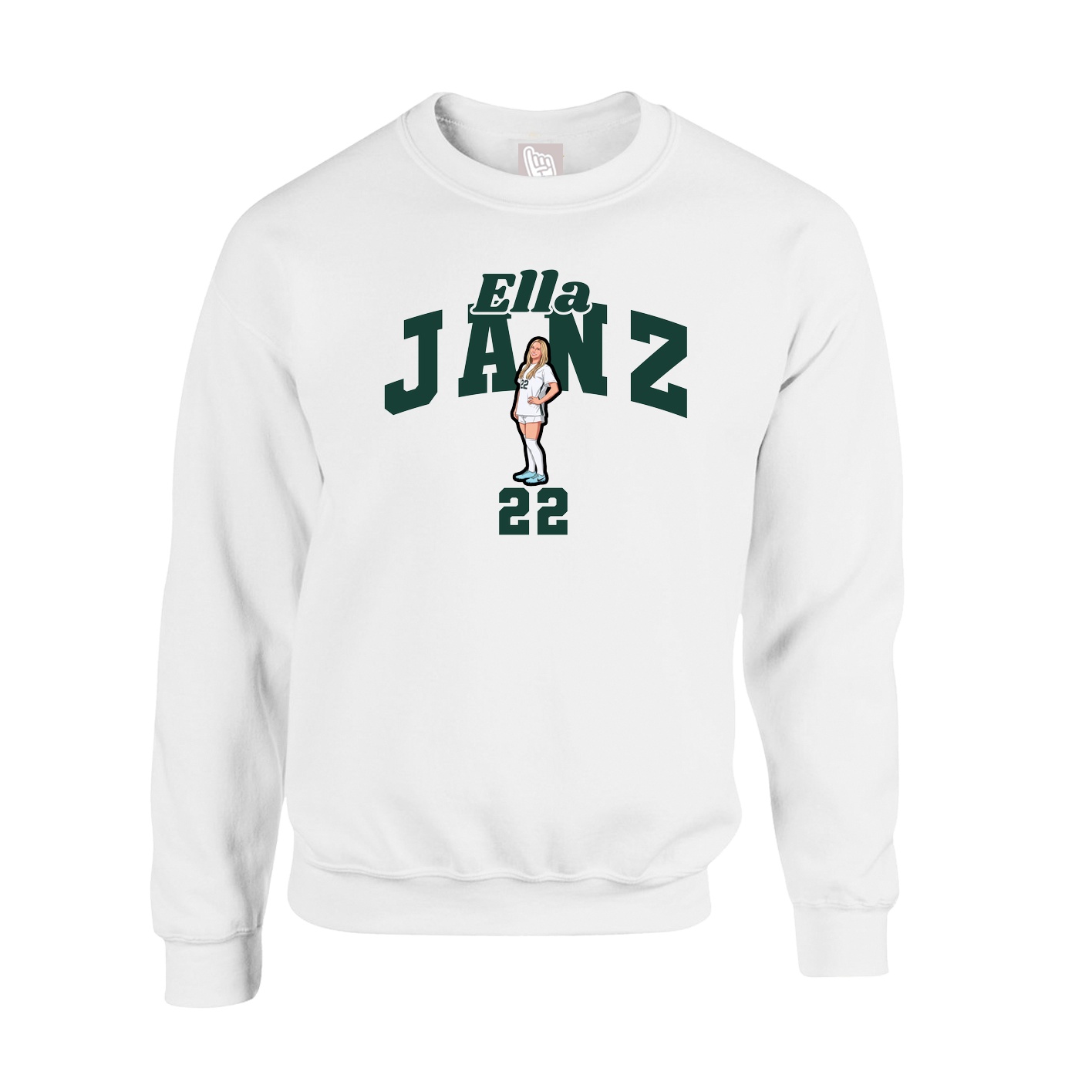 Fleece Crew — Signature Arch in White