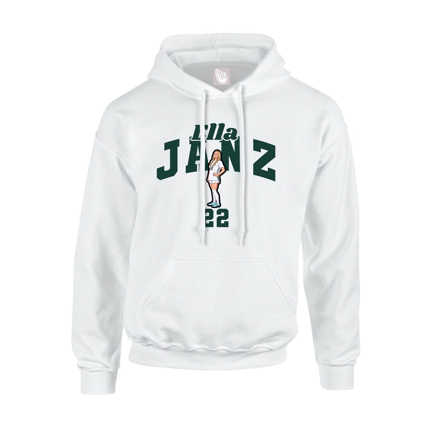 Youth Hoodie — Signature Arch in White