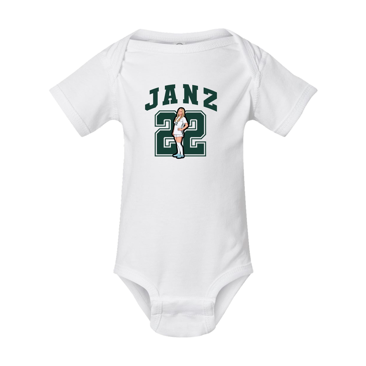 Baby Onesie — Number in White
