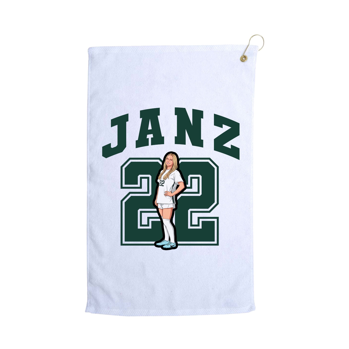 Golf Towel — Number in White