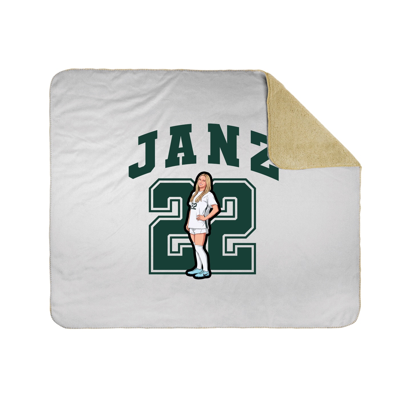 Throw Blanket — Number in White