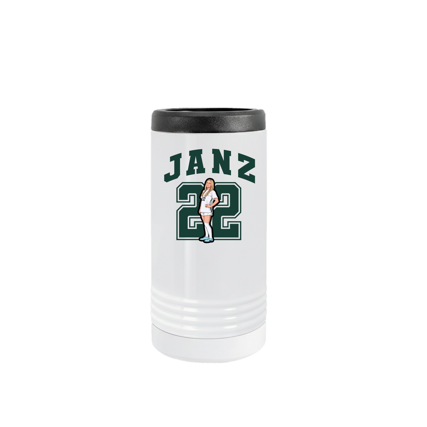 Slim Beverage Holder — Number in White