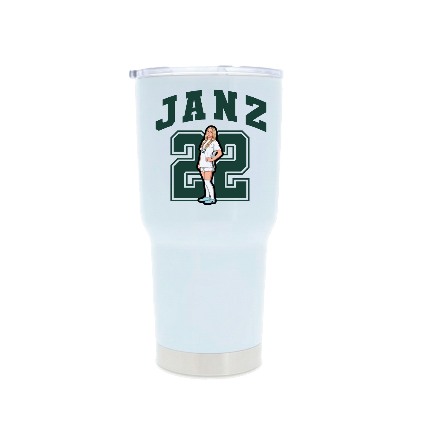 30oz Stainless Steel Tumbler — Number in White