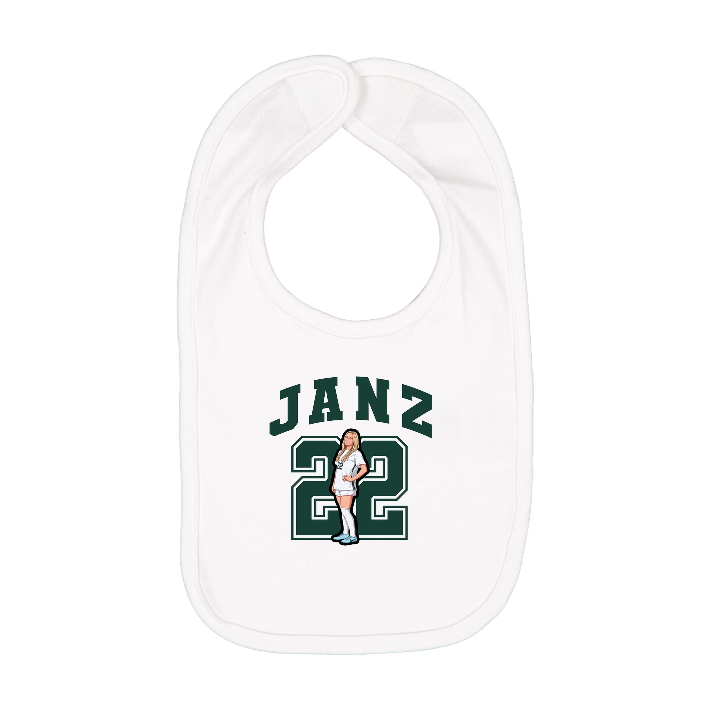 Infant Bib — Number in White