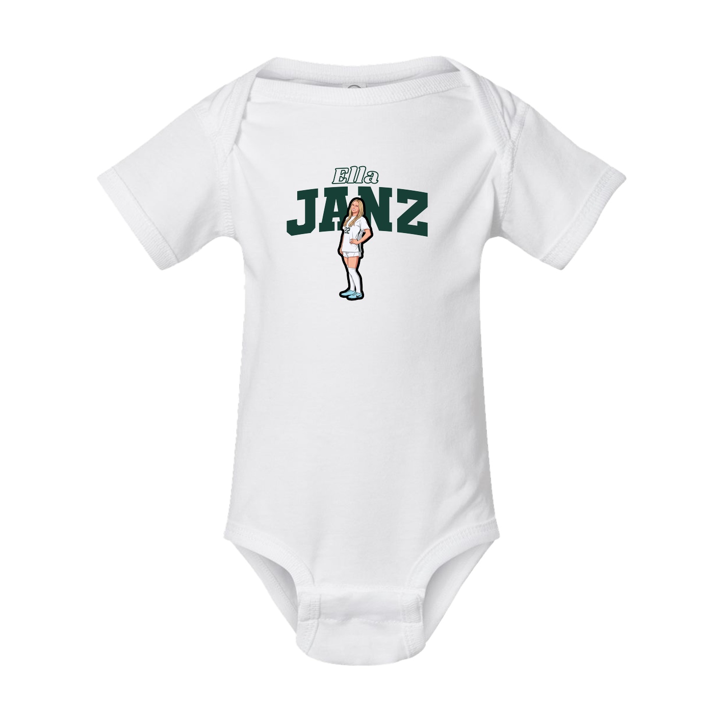 Baby Onesie — Name Arch in White