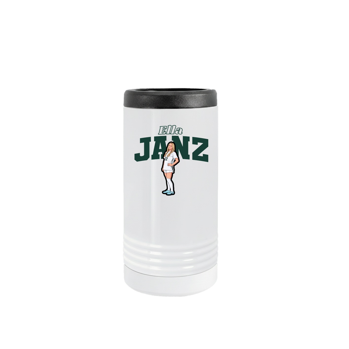 Slim Beverage Holder — Name Arch in White