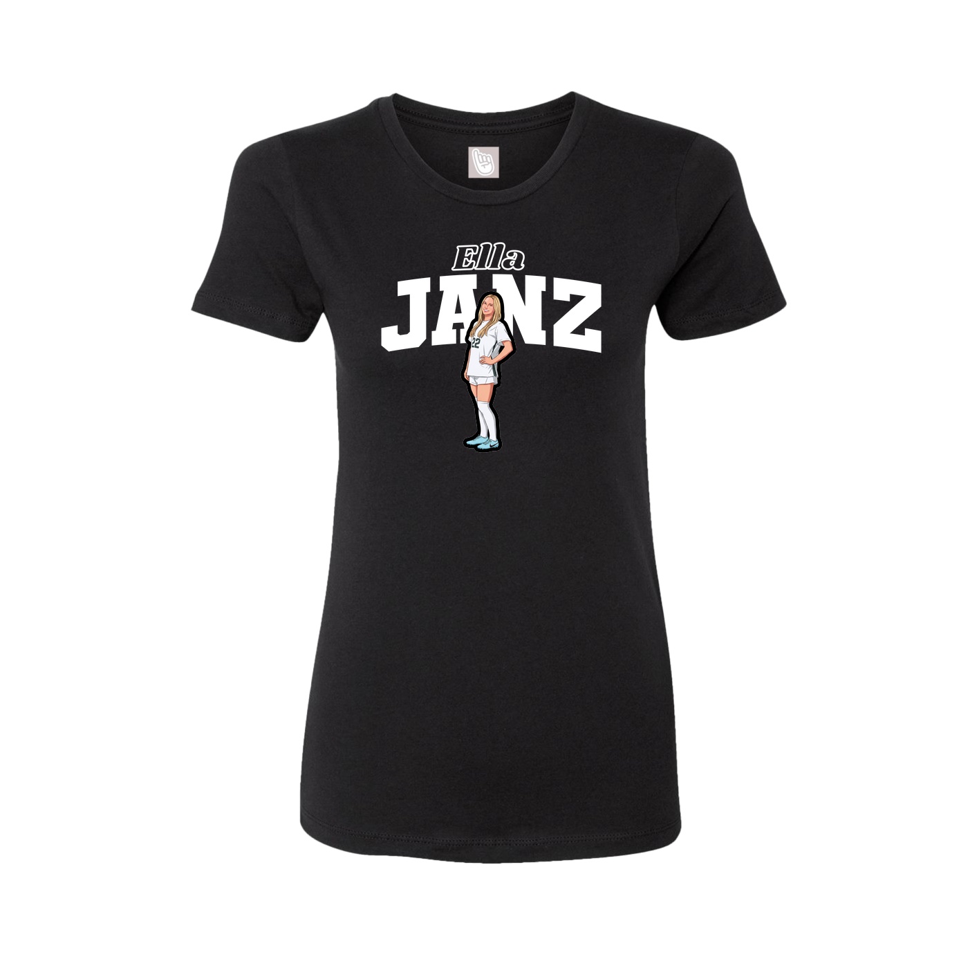 Fitted Women's Tee — Name Arch in Black