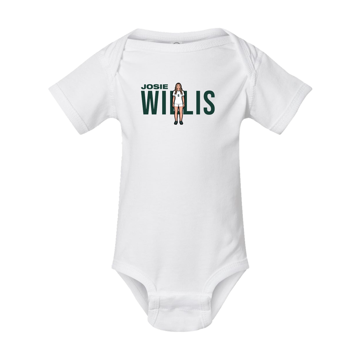 Baby Onesie — Player Name in White