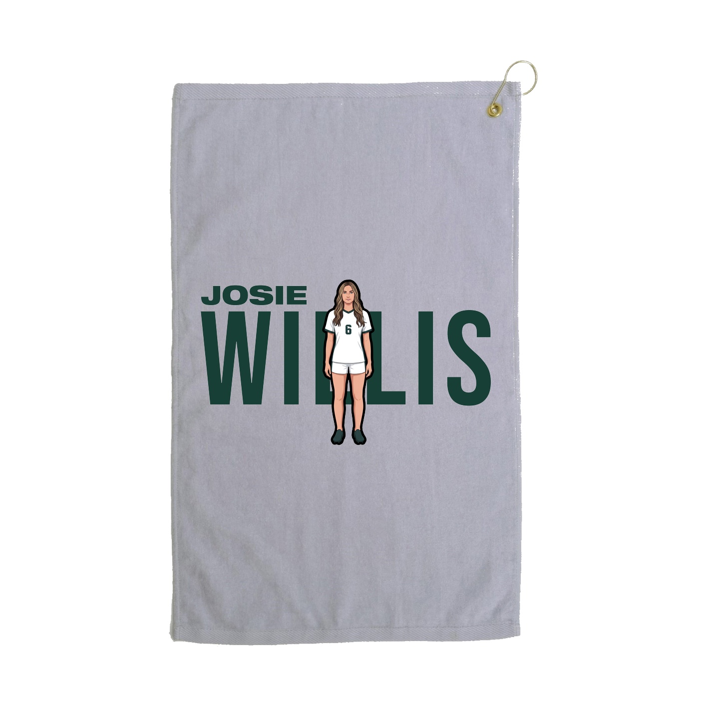 Golf Towel — Player Name in Grey