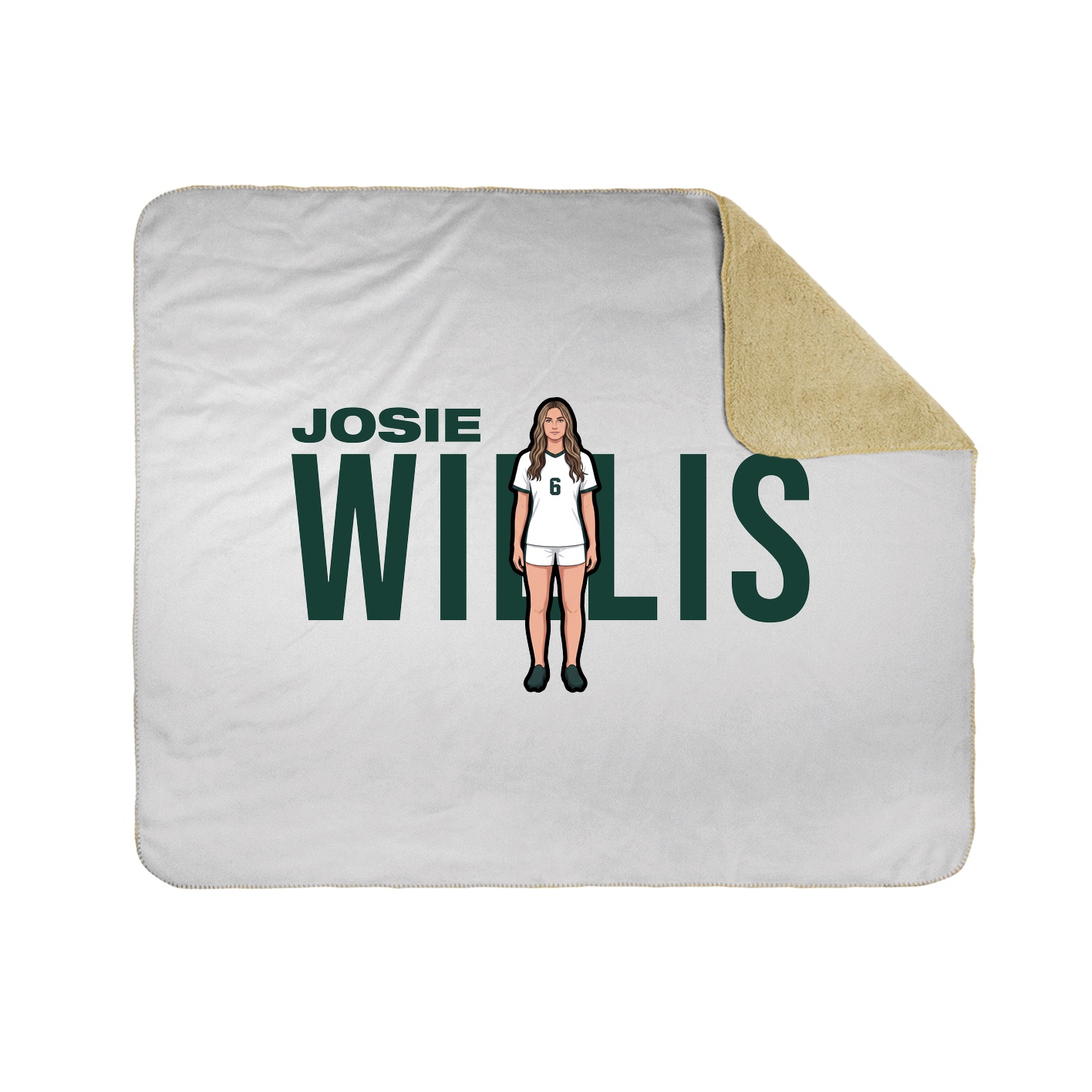 Throw Blanket — Player Name in White