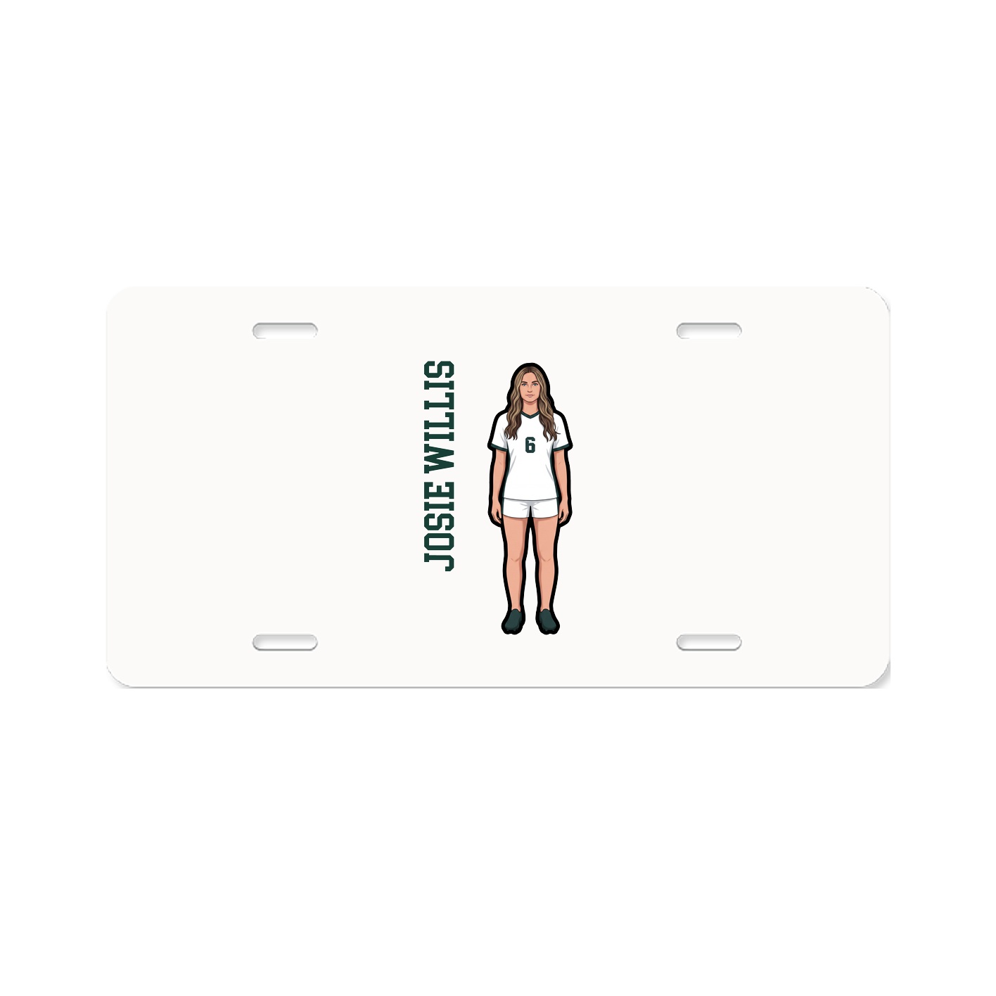 License Plate — Name Vertical in Classic