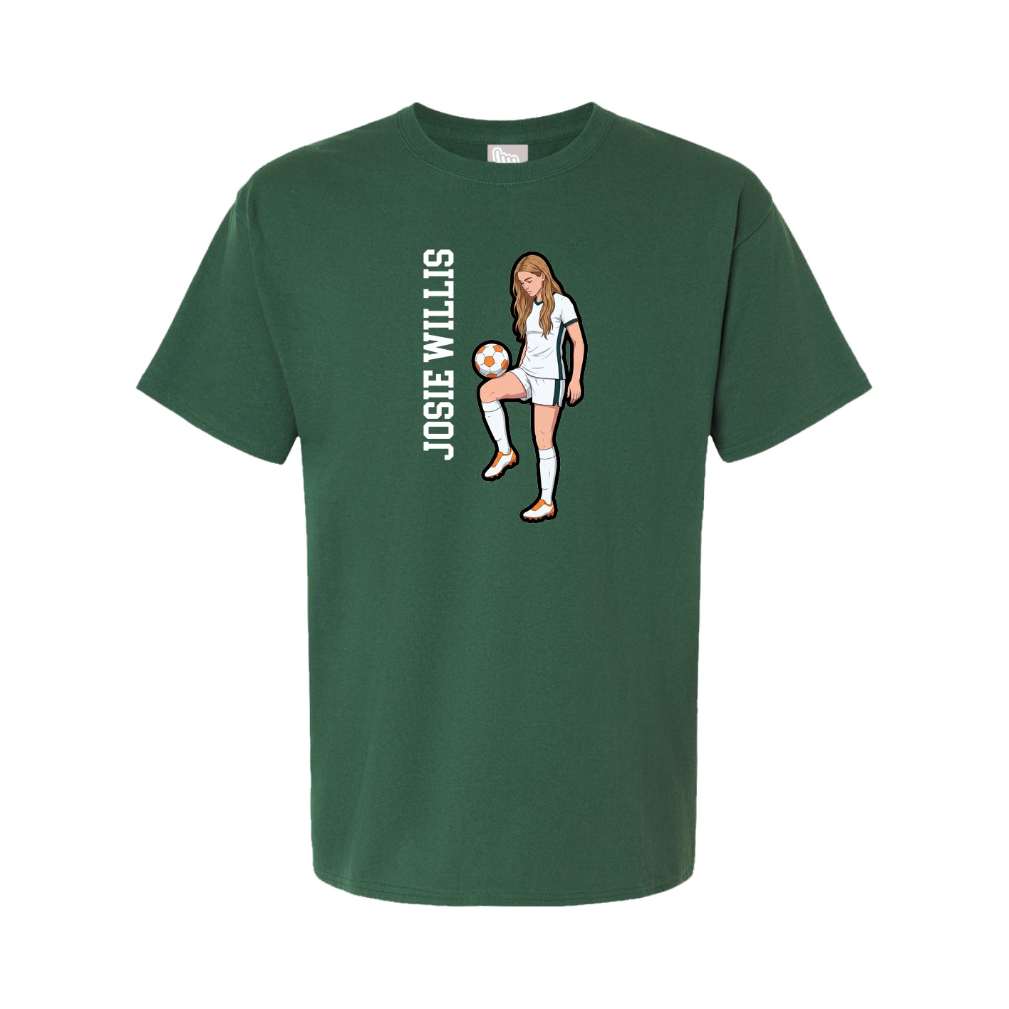 Youth Tee — Name Vertical in Green