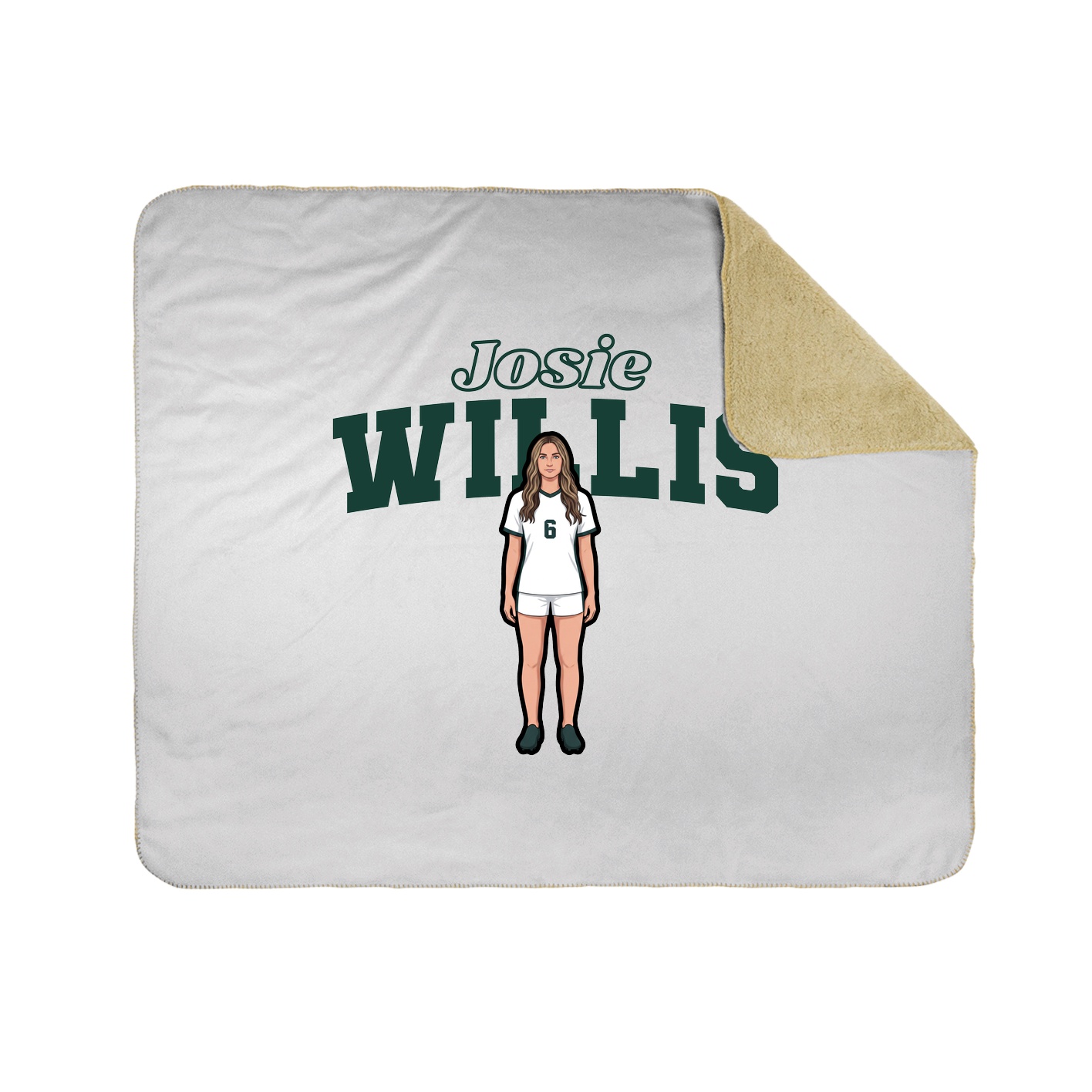 Throw Blanket — Name Arch in White