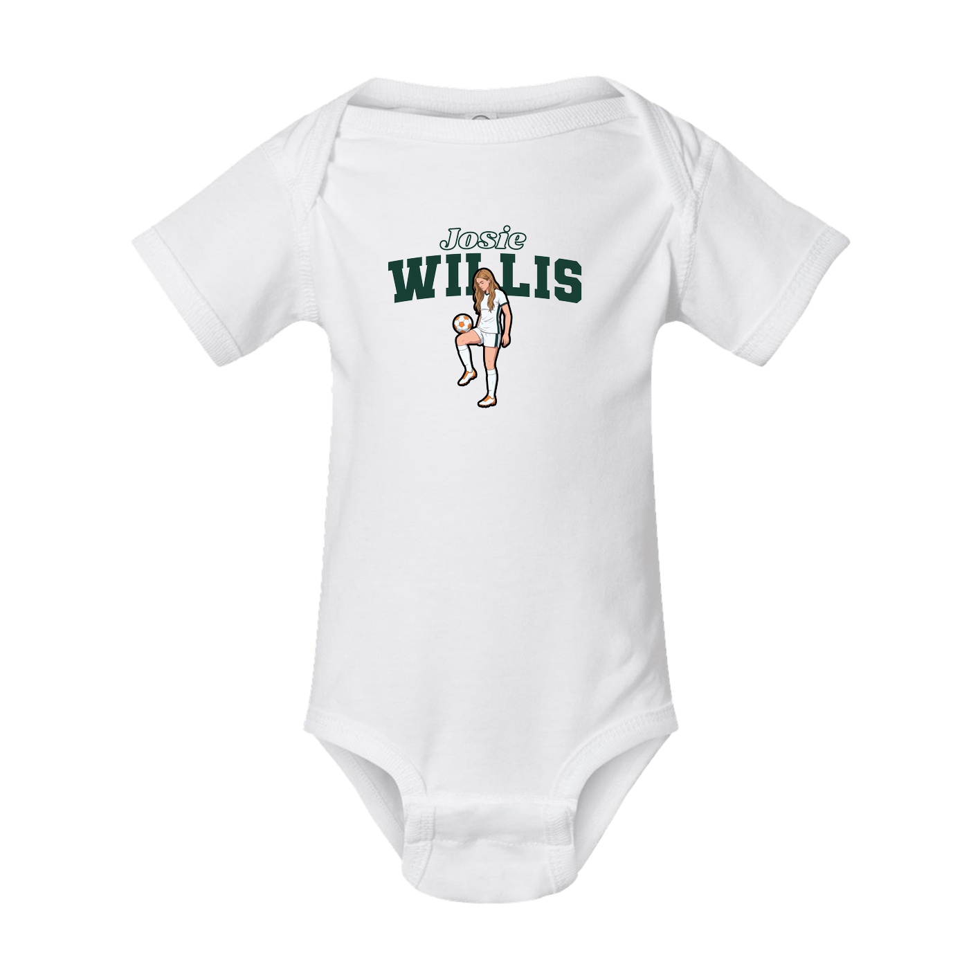 Baby Onesie — Name Arch in White