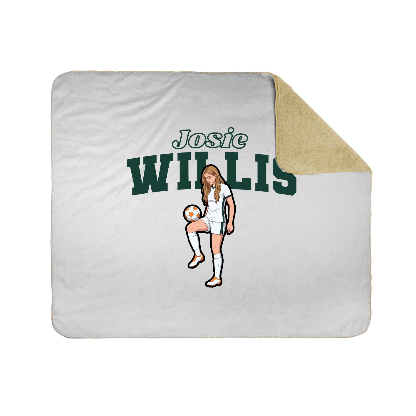 Throw Blanket — Name Arch in White
