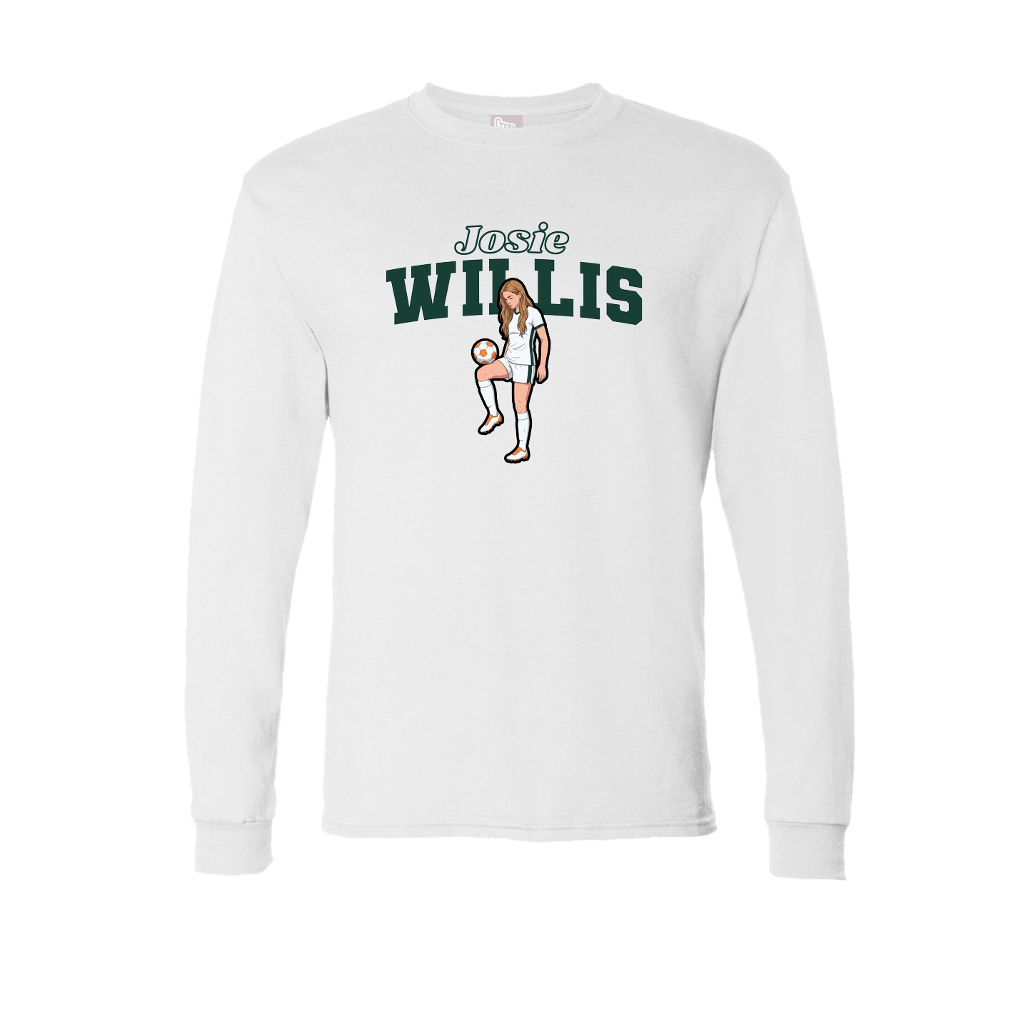 Long Sleeve Tee — Name Arch in White