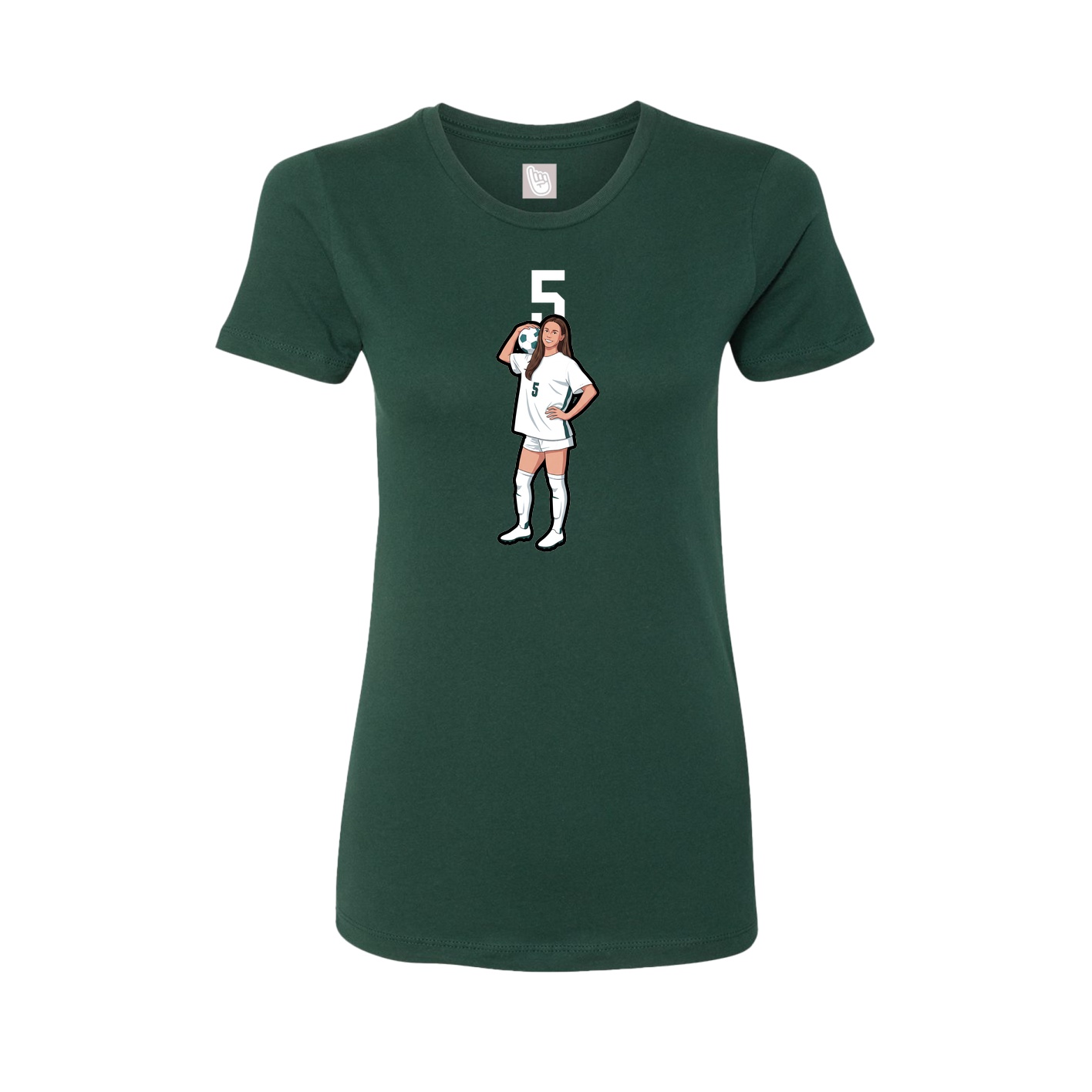Fitted Women's Tee — Number Top in Green