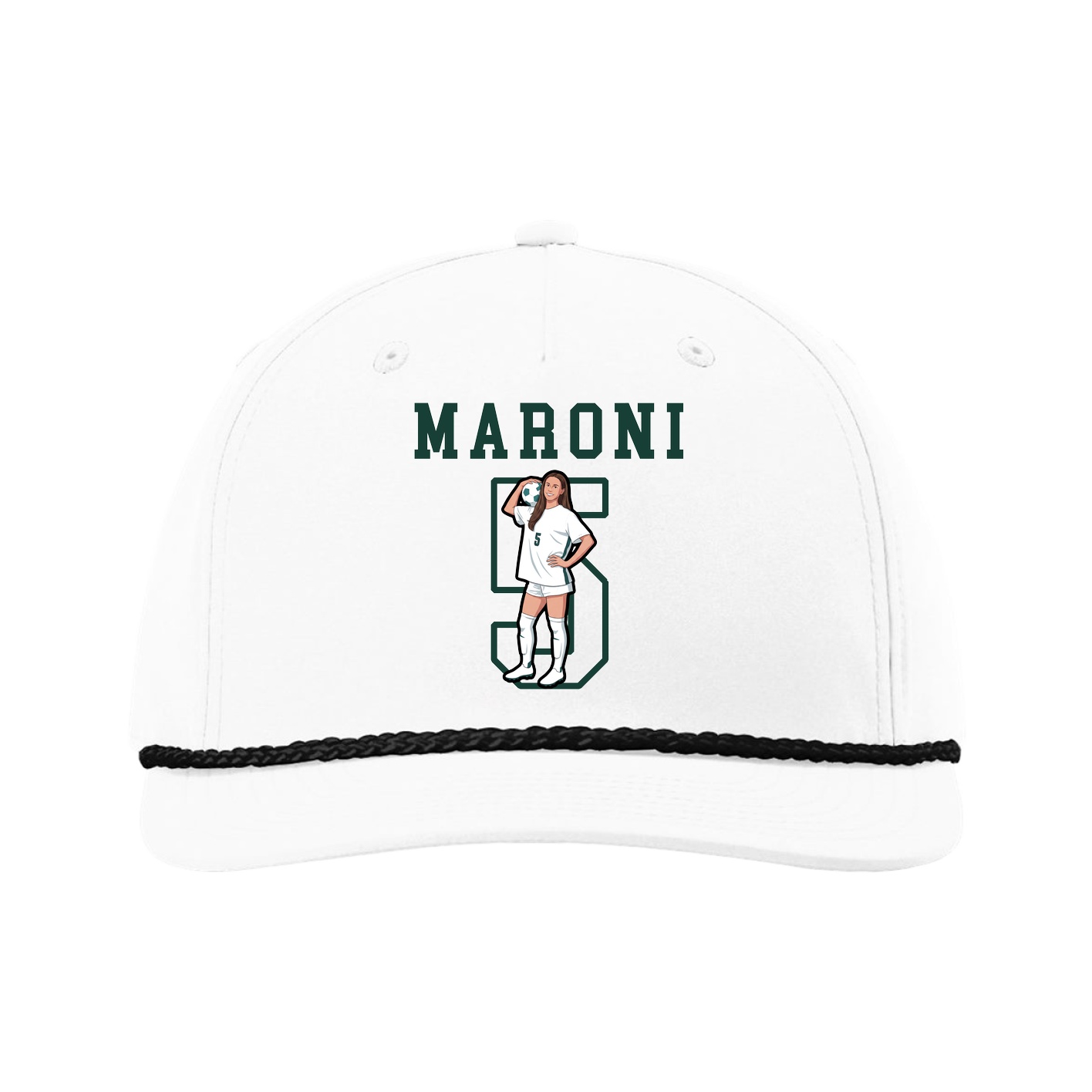 Five-Panel Classic Rope Cap — Shirsey in White