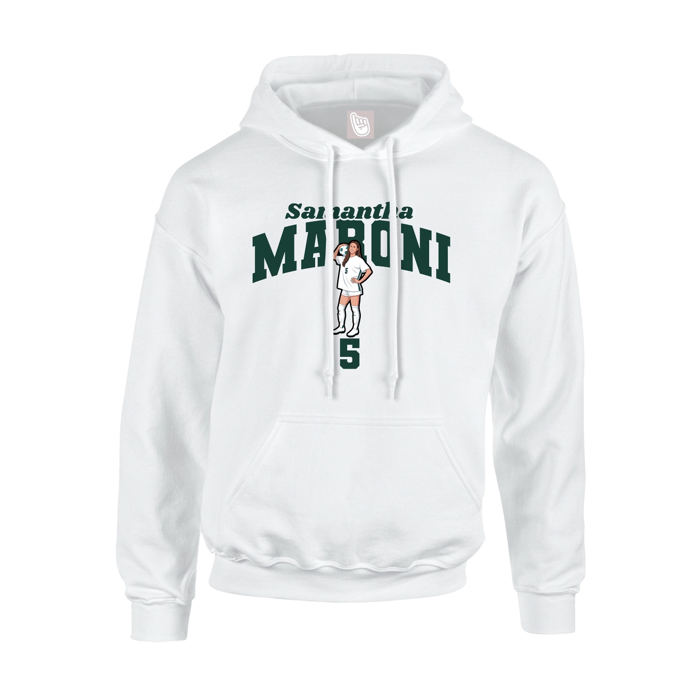 Youth Hoodie — Signature Arch in White