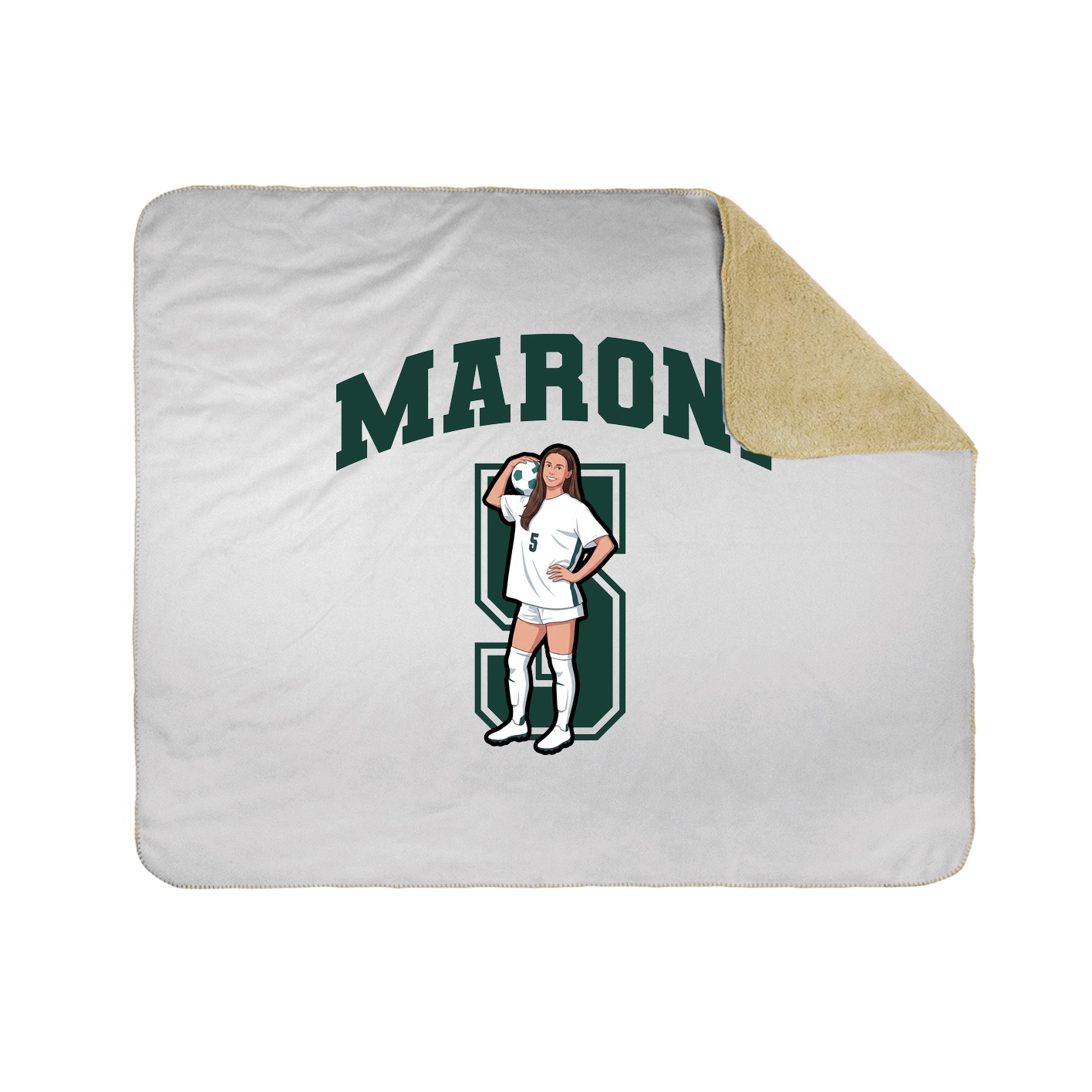 Throw Blanket — Number in White