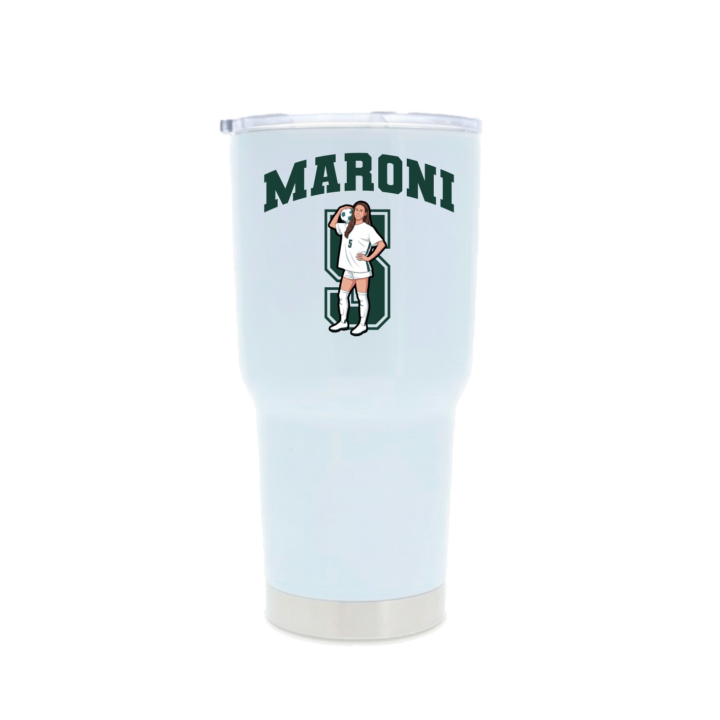 30oz Stainless Steel Tumbler — Number in White